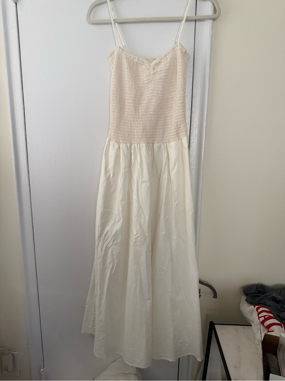 Reformation Nellie Smocked Midi Dress with Spaghetti Straps - Picture 3 of 5